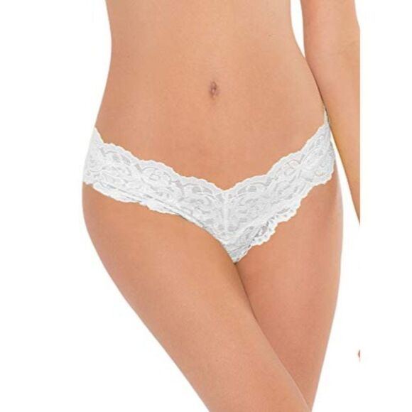 Smart & Sexy Womens Blue White Floral Stretch Lace Thong Panties Size 7 Lot Of 2 - Picture 4 of 8